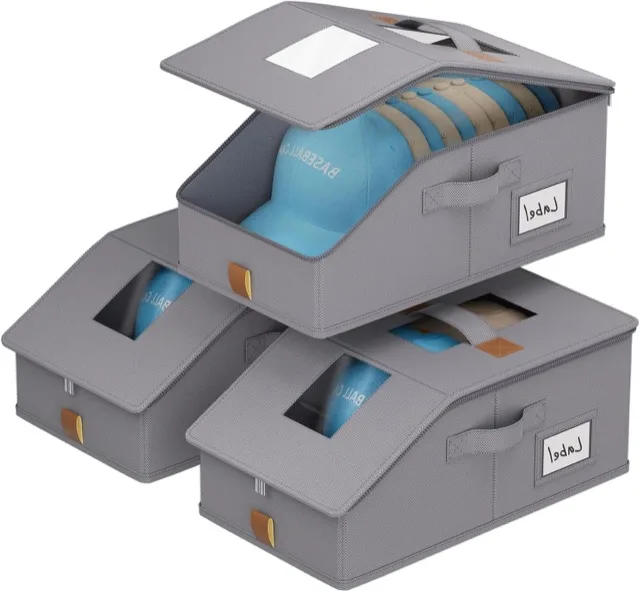 3-Pack Stackable Hat Storage Boxes
