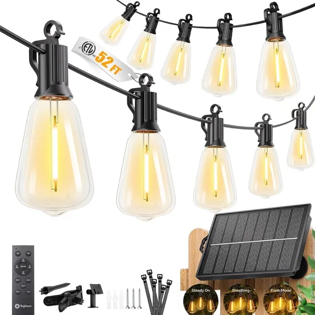 Brightown 52ft Solar String Lights