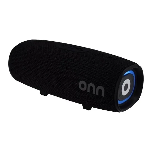 onn Medium Rugged Speaker with LED Lighting, Black